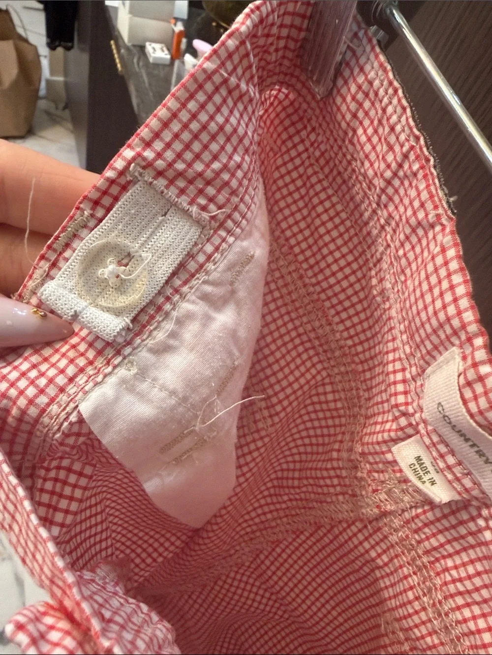 Country Road Red Gingham Cargo Shorts